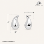 Sterling Silver Mini Chili Pepper Stud Earrings - Platinum / Medium