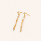 Sterling Silver Zirconia Chain Tassel Drop Stud Earrings detail
