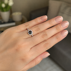Whisper Halo Lab-Grown Alexandrite Ring worn on hand