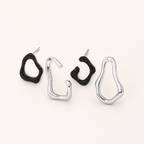 Sterling Silver Detachable Irregular Stud Earrings detail view