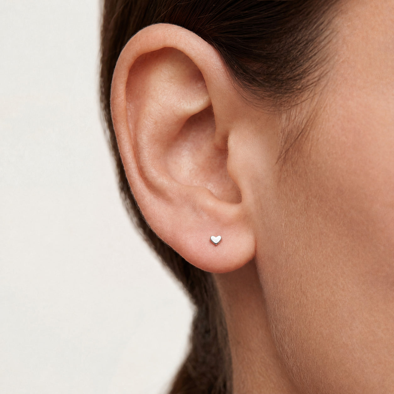 Mini Heart Titanium Flat Back Earrings for Sensitive Ears | Heiracle