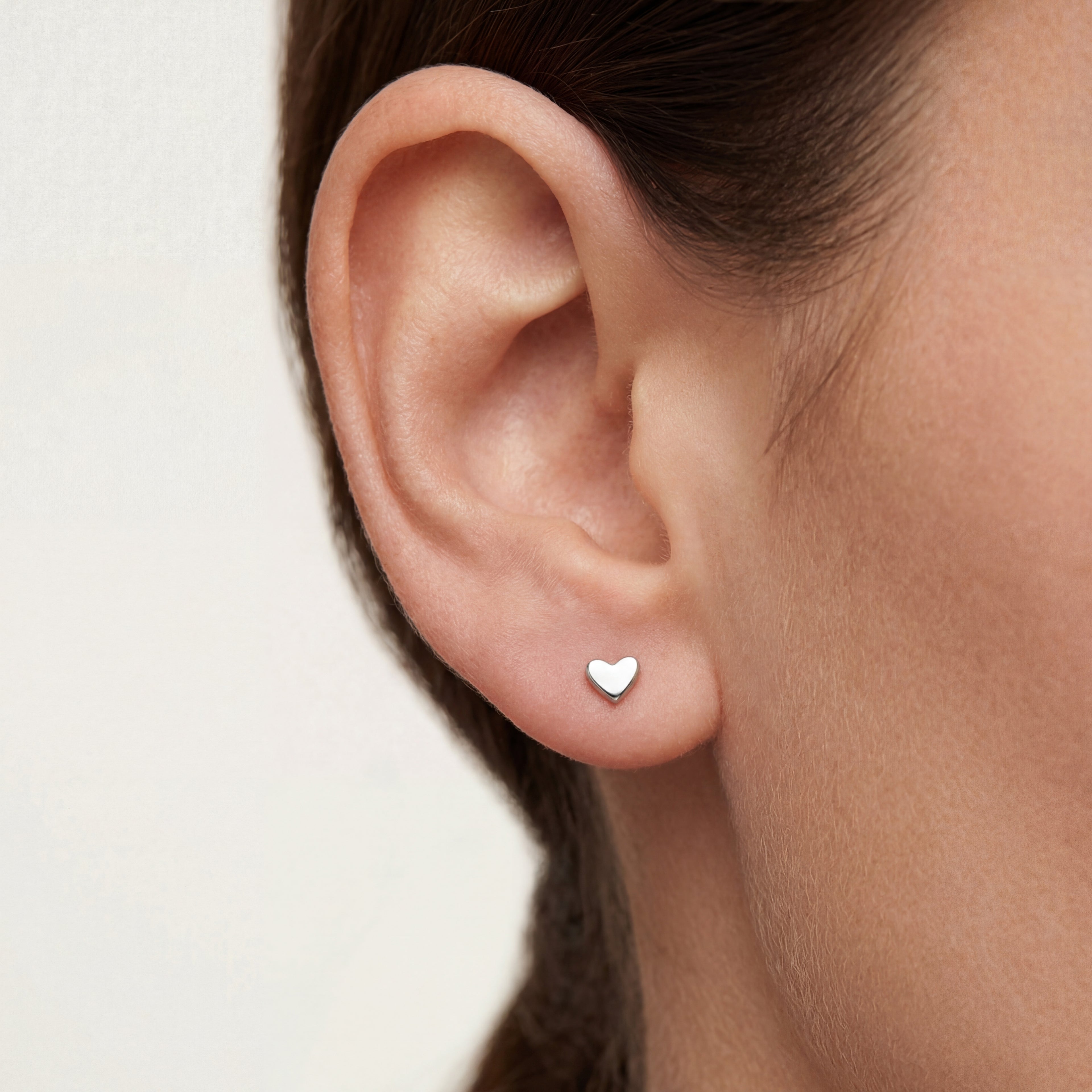 Mini Heart Titanium Stud Earrings - image 2