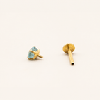 Titanium Paraiba Apatite Flat Back Stud Earrings