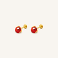 Titanium Sapphire Blue Crystal Flat Back Stud Earrings