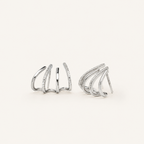Sterling Silver Four-Prong Zirconia Stud Earrings detail view