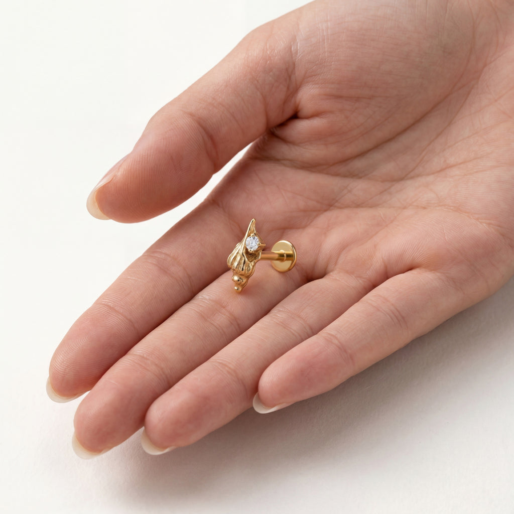 Shell Spiral Titanium Stud Earrings - image 4