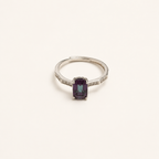 Deco Ridge Lab-Grown Alexandrite Ring