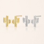 Sterling Silver Cactus Stud Earrings