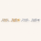 Sterling Silver Twisted Zirconia Ball Cartilage Flat Back Earrings
