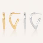 Sterling Silver Polished Heart Twist Stud Earrings