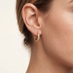 Pave Crystal Titanium Hoop Earrings - image 2