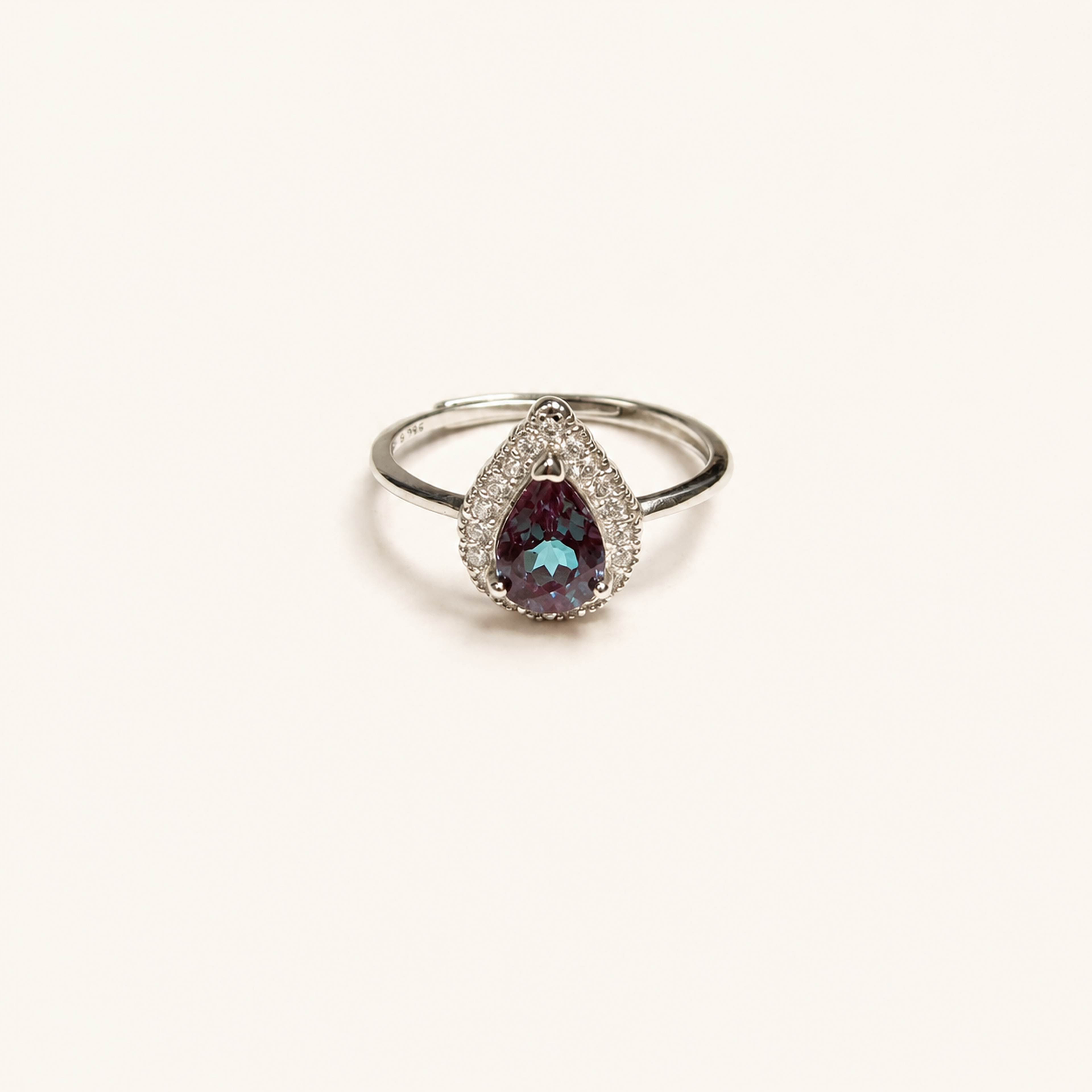Moondrop Halo Lab-Grown Alexandrite Ring