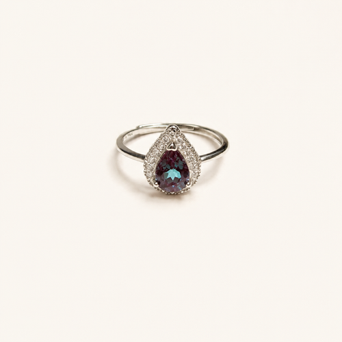 Moondrop Halo Lab-Grown Alexandrite Ring