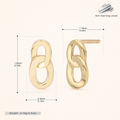 Sterling Silver Interlocking Circles Stud Earrings - Gold