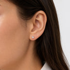 Titanium Rose Quartz Flat Back Stud Earrings