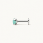 Titanium Amazonite Flat Back Stud Earrings