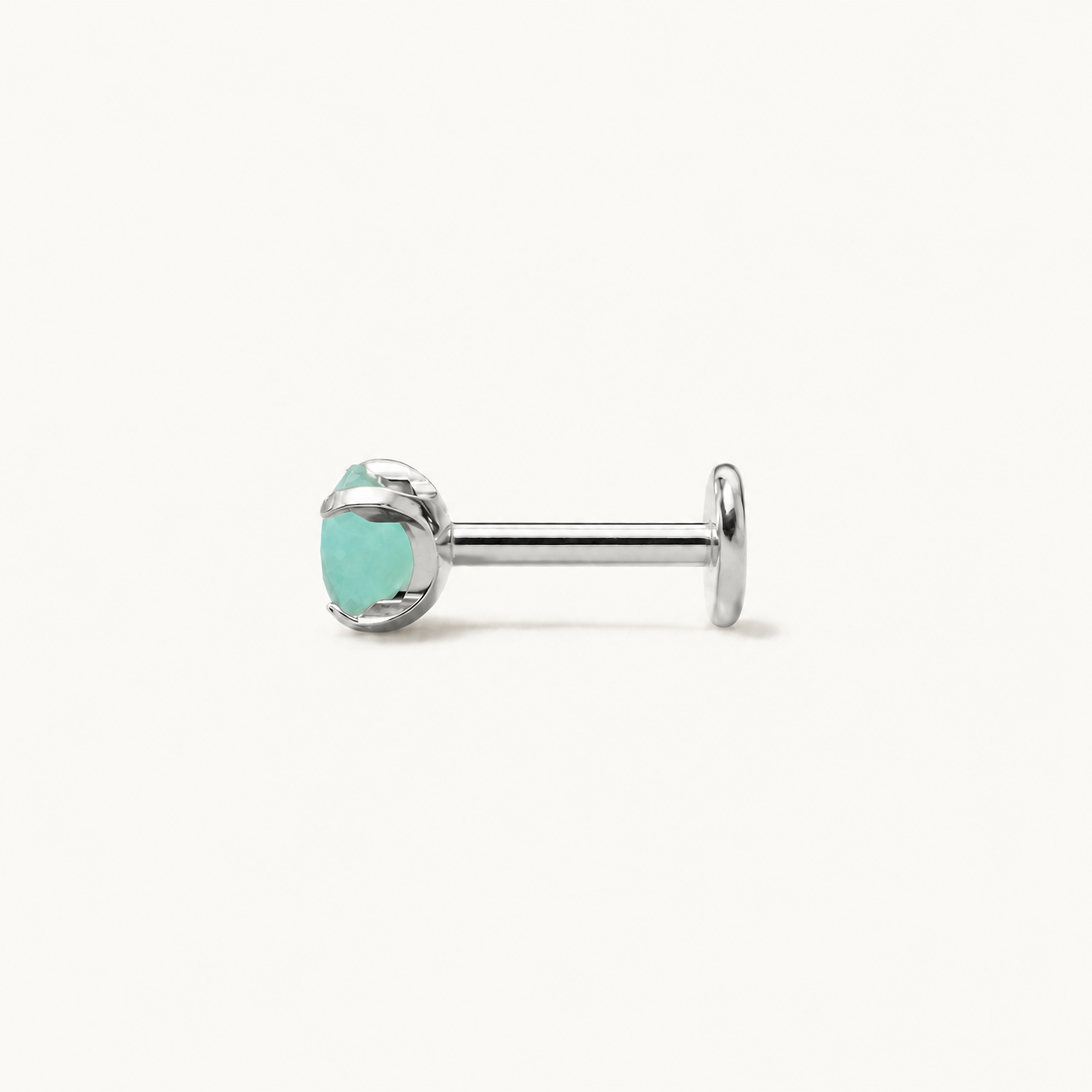 Titanium Amazonite Flat Back Stud Earrings