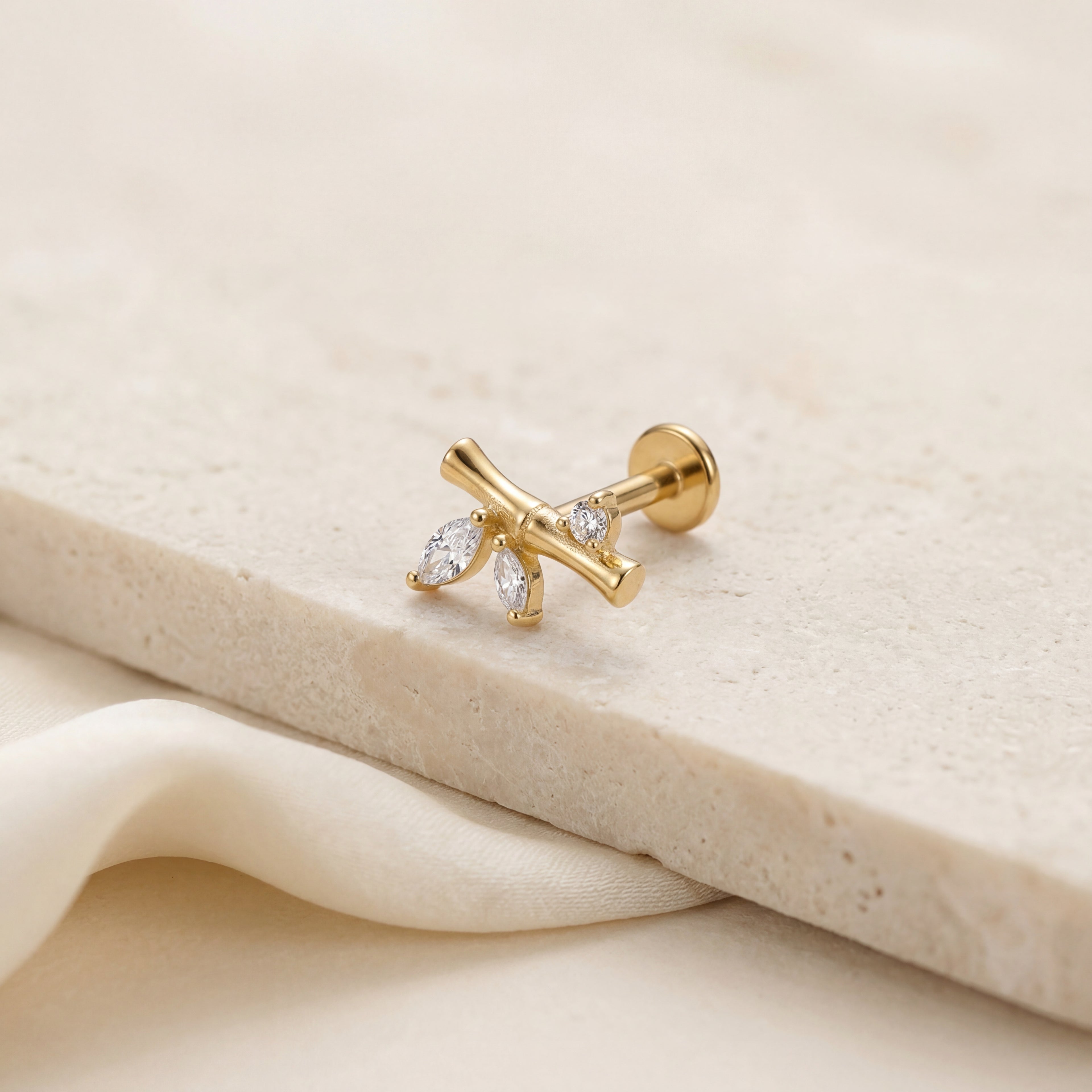 Bamboo Titanium Stud Earrings - image 5