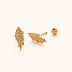 Sterling Silver Wing Feather Flat Back Earrings detail