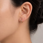 Rainbow Crystal Titanium Hoop Earrings - image 2
