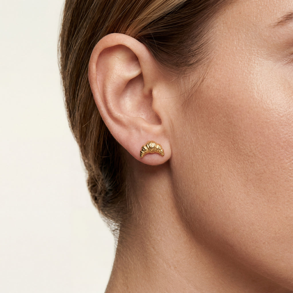 Croissant Titanium Stud Earrings - image 2