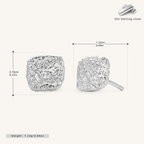 Sterling Silver Molten Lava Stud Earrings - Platinum