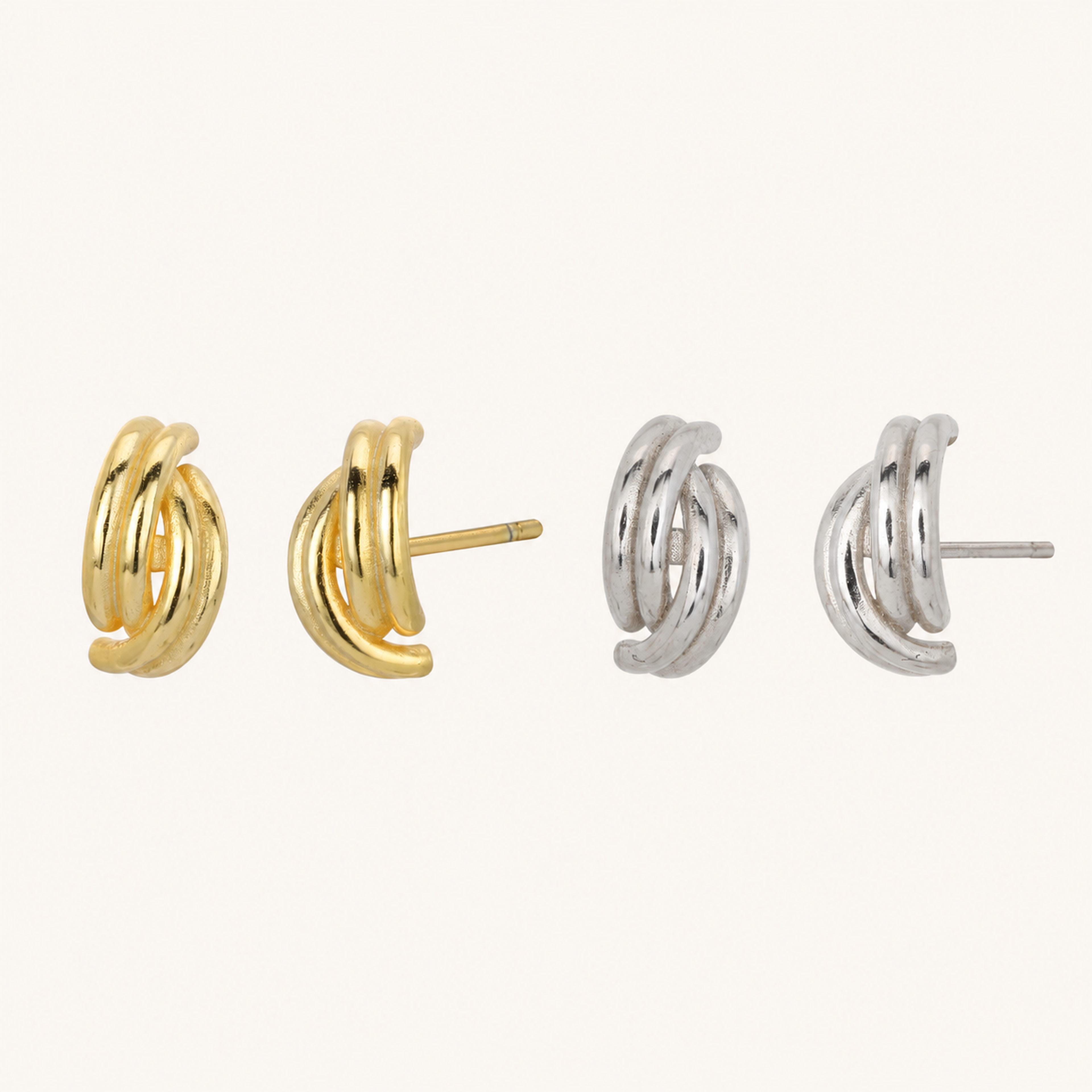 Sterling Silver Minimalist Oval Stud Earrings