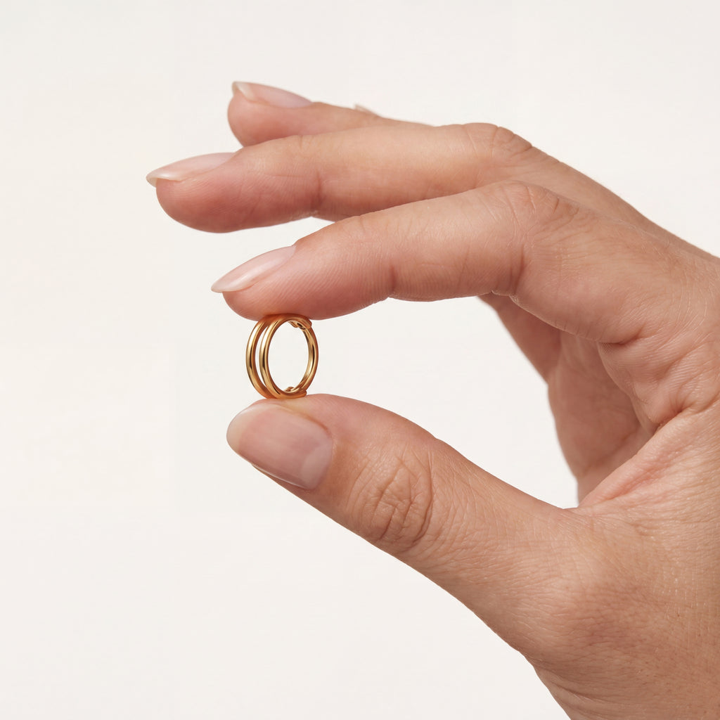 Double Orbit Titanium Hoop Earrings - image 4