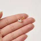 Pearl Cluster Titanium Stud Earrings - image 4