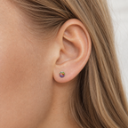 Titanium Gradient Red Crystal Flat Back Stud Earrings