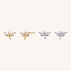 Sterling Silver Zirconia Butterfly Stud Earrings
