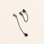 Sterling Silver Round Cubic Zirconia Chain Drop Earrings detail view