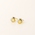 Sterling Silver Mini Shell Stud Earrings detail view