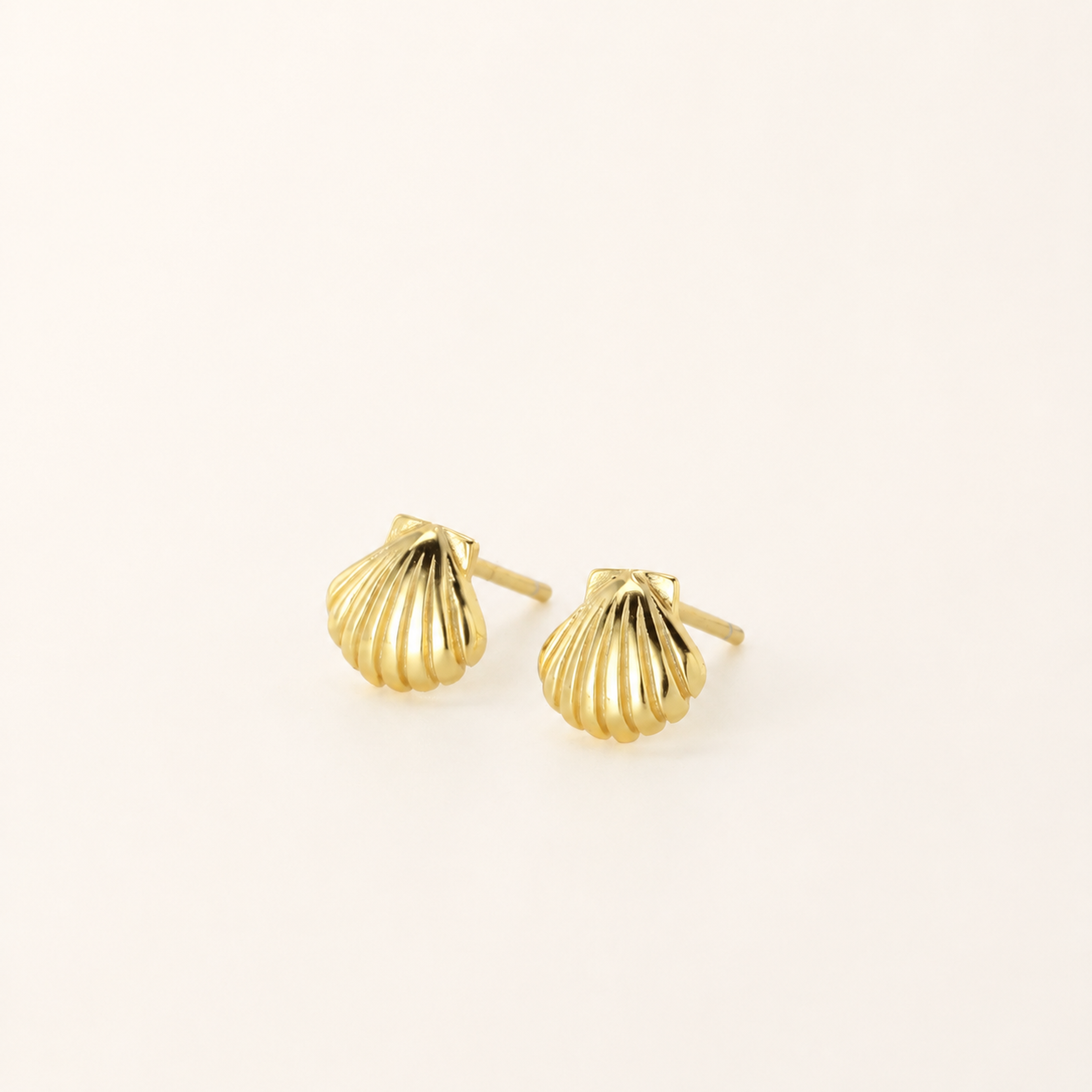 Sterling Silver Mini Shell Stud Earrings detail view