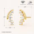Sterling Silver Petite Cubic Zirconia Stud Earrings - Gold