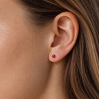 Titanium Opal Light Blue Crystal Flat Back Stud Earrings