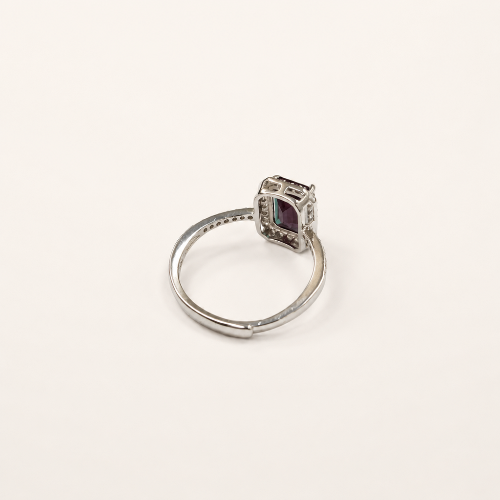Lucent Halo Lab-Grown Alexandrite Ring - Sale