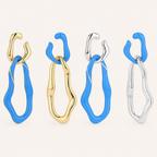 Sterling Silver Enamel Huggie Hoop Earrings