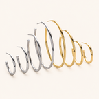 Sterling Silver Polished Round Hoop Earrings detail