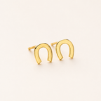 Sterling Silver U-Shape Minimalist Stud Earrings detail