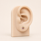 Titanium Gradient Red Crystal Flat Back Stud Earrings