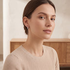 Crystal Oval Titanium Hoop Earrings - image 3