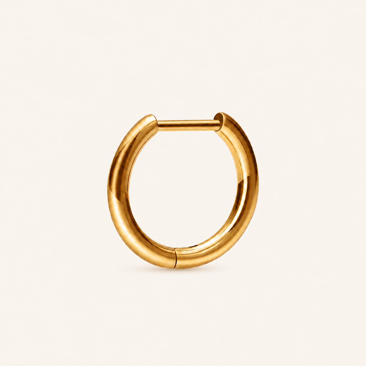 Smooth Oval Titanium Hoop Earrings - Gold