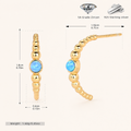 Sterling Silver Geometric Opal Stud Earrings - Gold / Blue Opal
