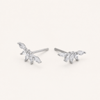 Sterling Silver Cubic Zirconia Screw-Back Stud Earrings detail view