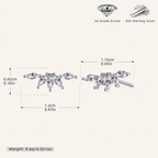 Sterling Silver Cubic Zirconia Screw-Back Stud Earrings - Platinum