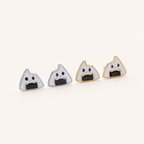 Sterling Silver Rice Ball Stud Earrings detail