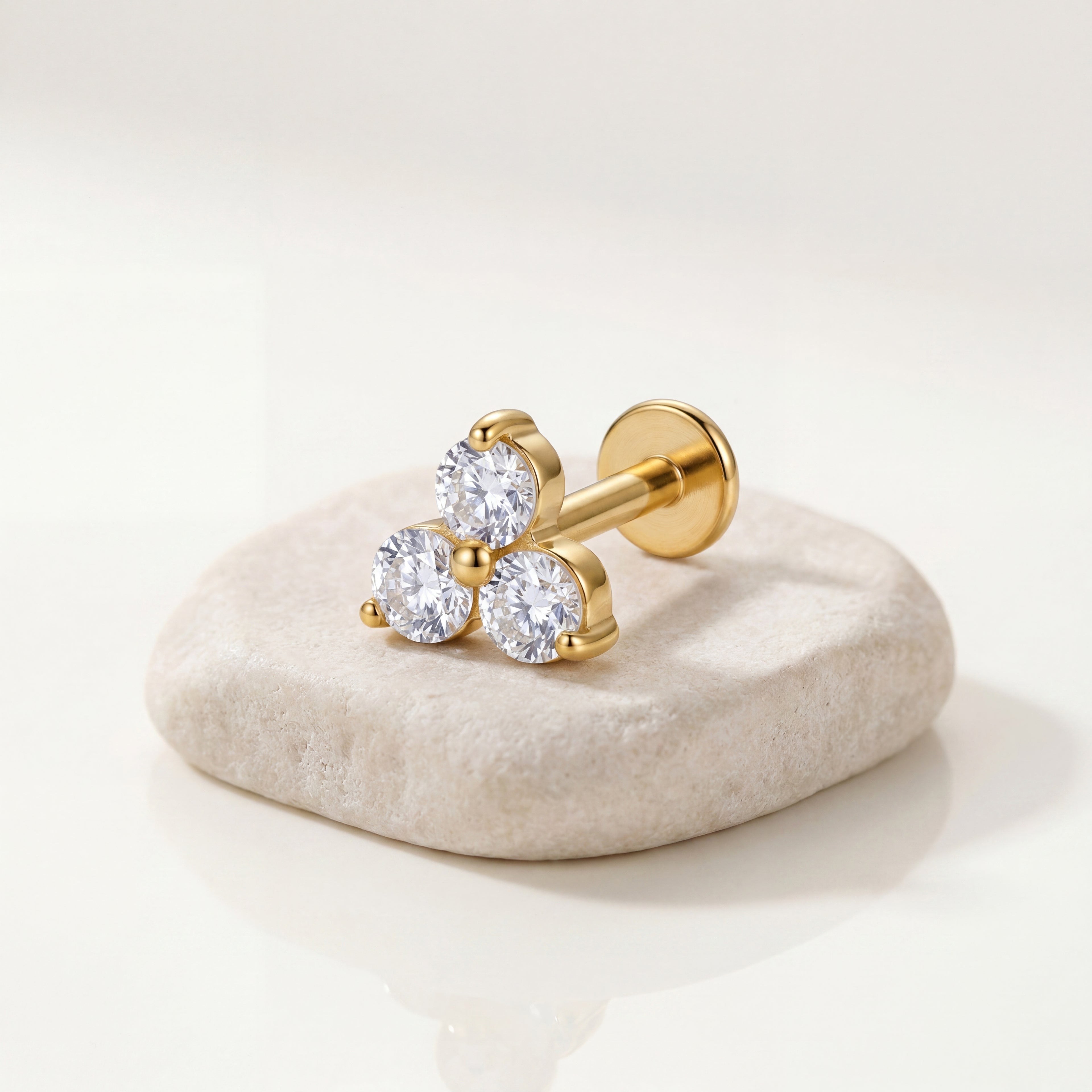 Petite Flower Titanium Stud Earrings - image 5