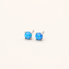 Sterling Silver Mini Opal Stud Earrings detail
