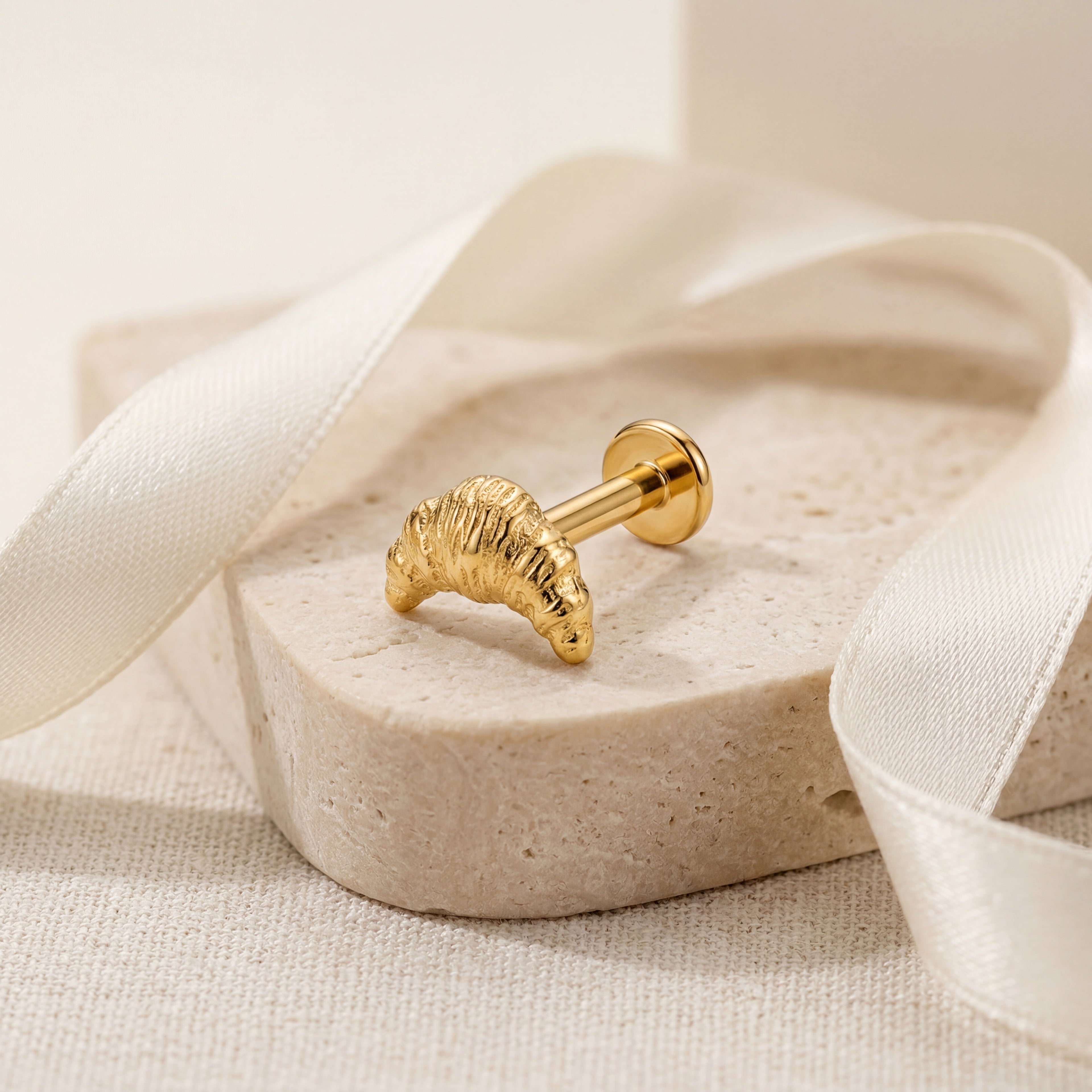 Croissant Titanium Stud Earrings - image 5